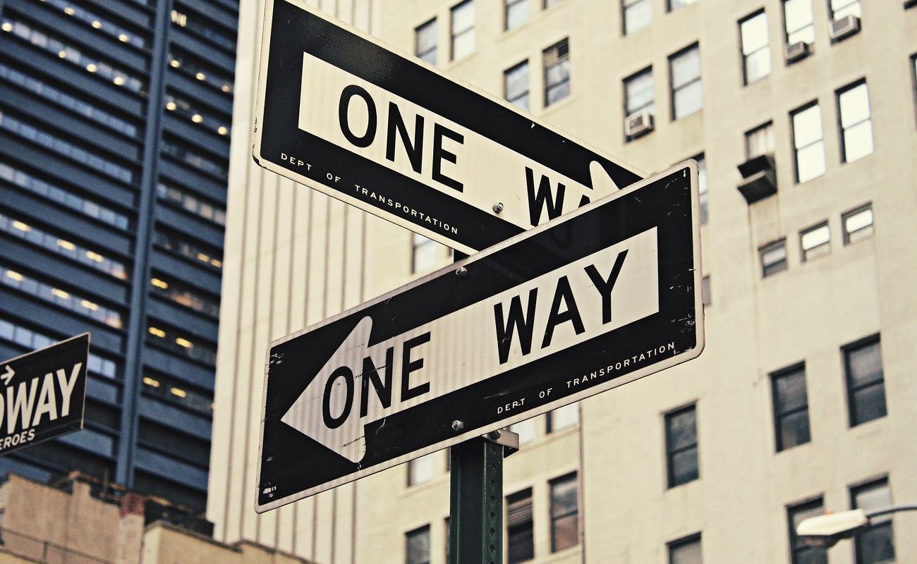 One way sign in New